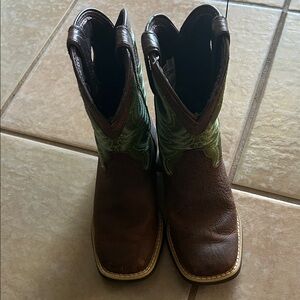 Durango Kids Brown and Green Cowboy Boots